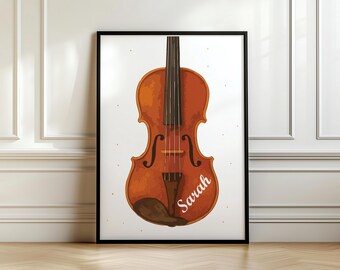 Watercolour Violin Print Music Artwork Watercolour Violin Poster Wall Art for Musician Violin Player Violin Print For Boys Room Girls Room