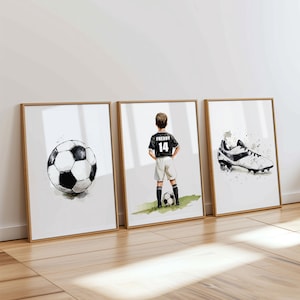 パーソナライズされたサッカープリント、サッカーポスター、男の子の寝室のサッカー装飾、男の子のサッカーギフト、男の子向けのサッカーウォールアート、サッカーデジタル