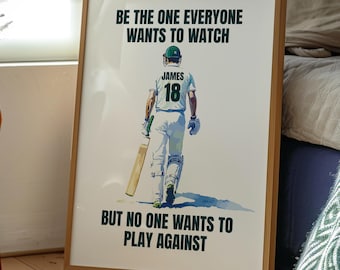 Cricket Print For Boys Bedroom Cricket Gifts Personalised Cricket Poster Cricket Wall Art Cricket Quote Cricket Poster Wall Art For Boys