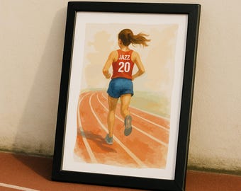 Running Wall Art For Girls Personalised Girls Bedroom Decor Running Decor Running Print Track Runner Poster Gift For Runner Racing Art