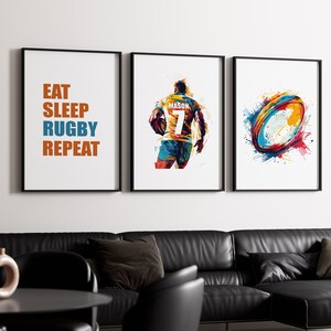 Rugby Prints for Boys Bedroom, Rugby Wall Art, Rugby Posters, Custom ...