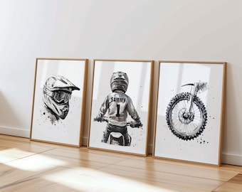 Motocross Prints, Dirt Bike Prints, Personalised Motorcycle Print, Motocross Wall Art, Bike Wall Art, Boys Bedroom Decor, Motocross Posters