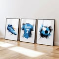 Personalised Football Wall Art Prints, ALL KIT COLOURS - Boys Football Gift for Boys Football, Boys Bedroom Decor, Football Prints Poster