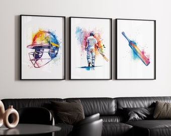 Póster de jugador de críquet personalizado, arte de críquet personalizado, decoración de dormitorio de niños, regalos de críquet, arte de pared de críquet personalizado, decoración de habitación de niños