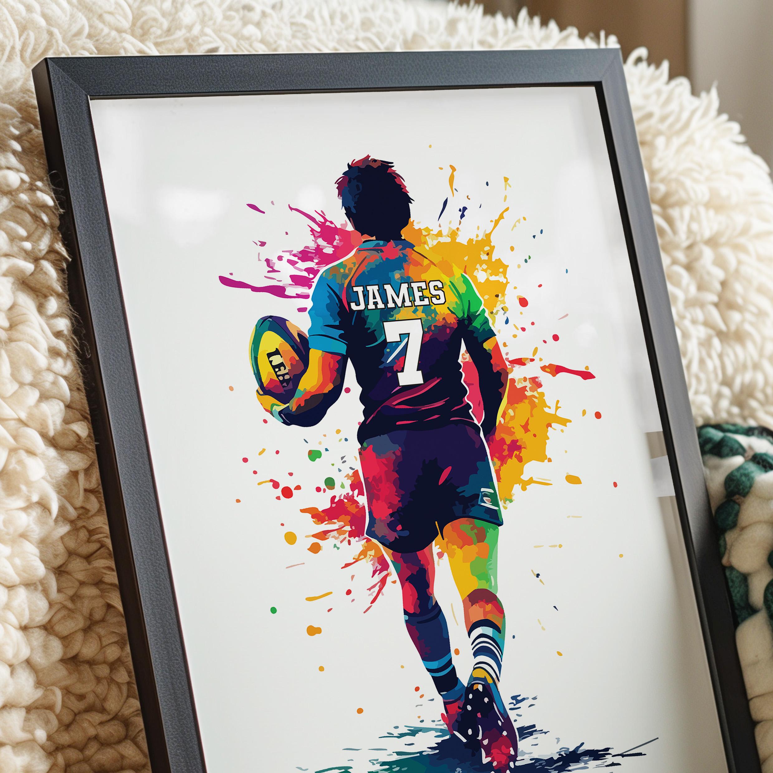 Personalised Rugby Wall Art Print Rugby Prints for Boys Bedroom Decor ...