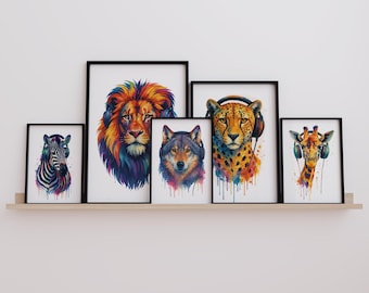 Gaming Animal Prints Gaming Decor Gamer Wall Art Teen Room PrintsBoys Bedroom Decor Gaming Video Game Wall Art Graffiti Animal Art