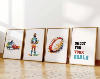 Personalised Rugby Player Gift, Rugby Gifts for Boys, Wall Art For Rugby Fans, Rugby Bedroom Art, Rugby Poster, Boys Bedroom Print,Christmas