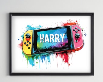 Gaming Prints Gamer Wall Art Teen Room Prints, Boys Bedroom Decor, Gaming Wall Art, Games Room, Graffiti Gaming Art For Son Brother