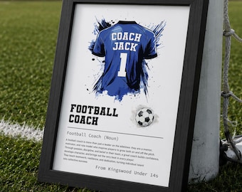 Regalo personalizado para entrenador de fútbol, cuadro de agradecimiento personalizado para el equipo.
