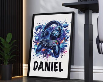 Personalised Gaming Print, Boys Bedroom Decor, Gamer Wall Art, Teen Room Prints, Gaming Wall Art, Games Room Prints Graffiti Wall Art