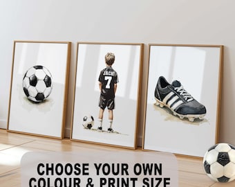 Personalized Soccer Prints Printable Soccer Wall Art For Boys Bedroom Soccer Decor Kids Room Decor Soccer Jersey Print Soccer Gifts For Son