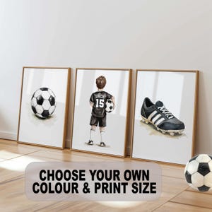 Personalized Soccer Print Set Printable Soccer Wall Art For Boys Bedroom Soccer Decor Kids Room Soccer Jersey Print Soccer Gifts For Son