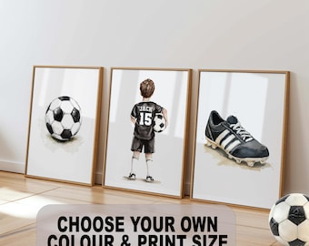 Personalized Soccer Print Set Printable Soccer Wall Art For Boys Bedroom Soccer Decor Kids Room Soccer Jersey Print Soccer Gifts For Son