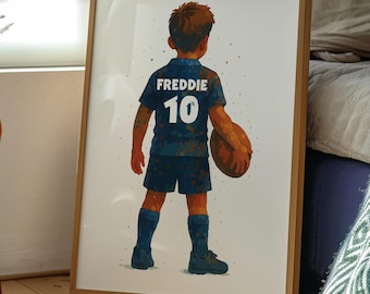 Boys Rugby Print Rugby Poster Personalised Rugby Print For Boys Bedroom Decor Kids Bedroom Rugby Decor Rugby Player Gift For Son
