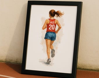 Personalised Runner Wall Art For Girls Custom Girls Bedroom Decor Running Decor Running Print Track Runner Poster Gift For Runner