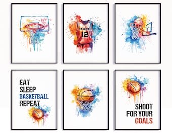 Basketball Personalised Prints, Basketball Theme Bedroom Prints, Basketball Posters, Boys Bedroom Prints, Kids Bedroom Decor, Gift For Boys