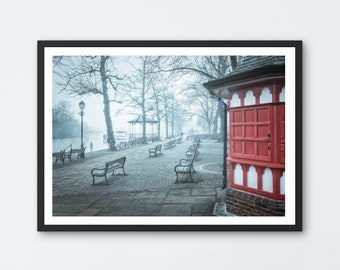 The Groves in the fog. Photo art giclée print. Chester, Cheshire UK.