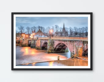 Old Dee Bridge. Photo art giclée print. Chester, Cheshire UK.