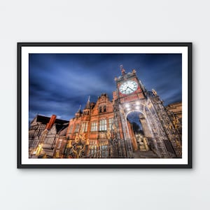 Eastgate Clock, Chester. Photo art giclée print. Chester, Cheshire UK.