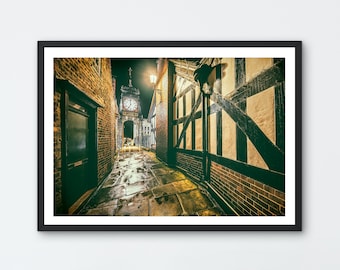 Eastgate Clock, Chester (Landscape). Photo art giclée print. Cheshire UK.