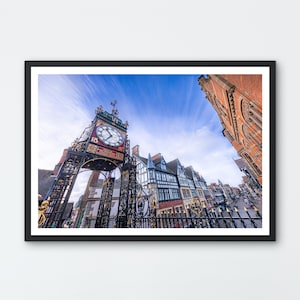 Eastgate Clock, Chester. Photo art giclée print. Chester, Cheshire UK.