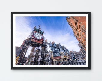 Eastgate Clock, Chester. Photo art giclée print. Chester, Cheshire UK.