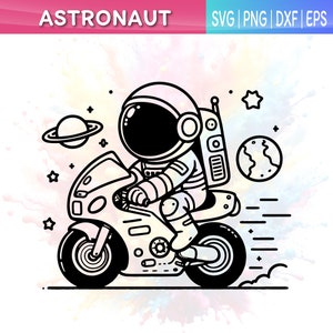 Astronauta SVG, PNG, DXF, para camisetas, canecas, copos, chapéus, para impressão, clipart e muito mais