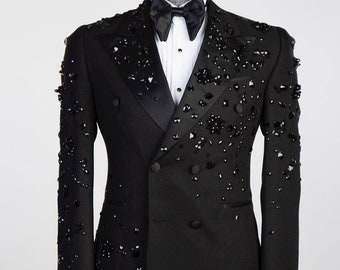 Exclusive Men’s Tuxedo, Wedding Groom Suit, Double Breasted Men's Tuxedo, Jewelry Ornament Tuxedo, Tuxedo Set, Party Suit Men