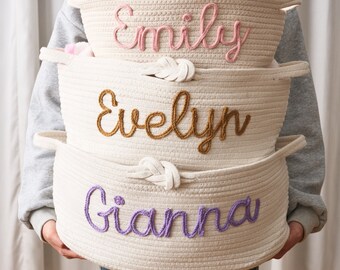 Custom Name Basket, Custom Basket for Baby Shower, Cute Kids Design Basket, Special Name Gift for Baby, Toy Basket, Laundry Basket