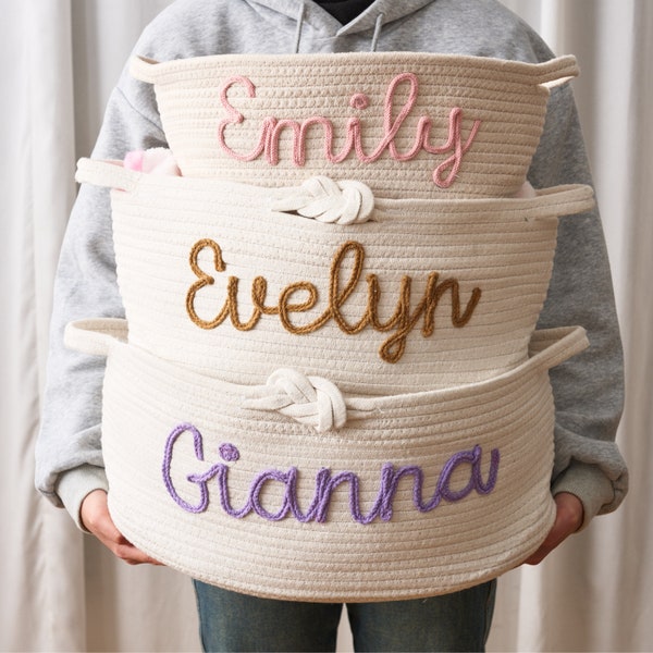 Custom Name Basket, Custom Basket for Baby Shower, Cute Kids Design Basket, Special Name Gift for Baby, Toy Basket, Laundry Basket