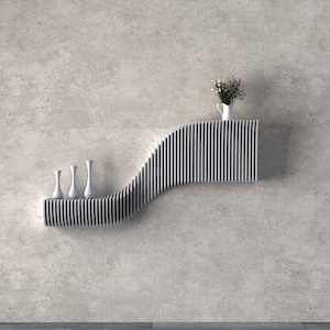 Parametric Wooden Wall Shelves - Floating Shelf Parametric Wall Piece - Parametric Wavy Wooden Wall Decor - Parametric Geometric Wall Shelf