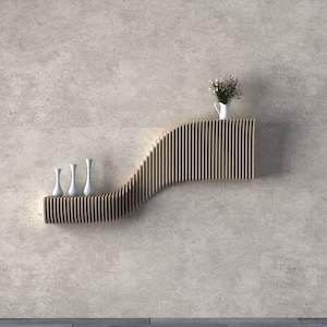 Parametric Wooden Wall Shelves - Floating Shelf Parametric Wall Piece - Parametric Wavy Wooden Wall Decor - Parametric Geometric Wall Shelf