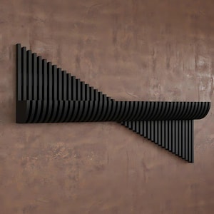Floating Shelf Parametric Wall Piece - Parametric Wooden Wall Shelves - Parametric Wavy Wooden Wall Decor - Parametric Geometric Shelf