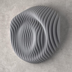 Parametric Wood Round Wall Art - Contemporary Parametric Circle Wall Piece - Parametric Wavy Wooden Wall Decor -Parametric Wavy Furniture
