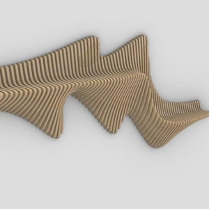 Parametric Wooden Wavy Floating Shelf - Parametric Wavy Wooden Wall Mounted Shelf - Floating Shelf Parametric Wall Piece - Parametric  Shelf