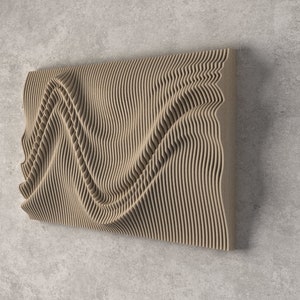 Parametric Wavy Wooden Wall Mounted  - Parametric Wooden Wavy Wall Art - Parametric Wall Piece - Parametric