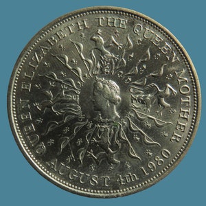 1980 Crown Queen Elizabeth II Coin, 80th Birthday of the Queen Mother Commemorative Crown, Perfect for Collectors and as a gift