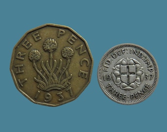 1952年 真鍮製 3ペンス硬貨 イギリス - ジョージ6世 - 誕生日、工芸品