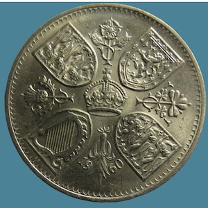 1960 Crown Queen Elizabeth II Coin, British Exhibition in New York Commemorative Crown/Five Shillings, Perfect for Collectors and as a gift