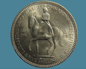 1953年エリザベス2世戴冠式記念5シリング硬貨（クラウンロイヤルミント