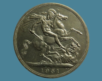 1951 Crown King George VI Coin, Festival of Britain Commemorative Crown / Five Shillings, Perfect for Collectors and as a Gift