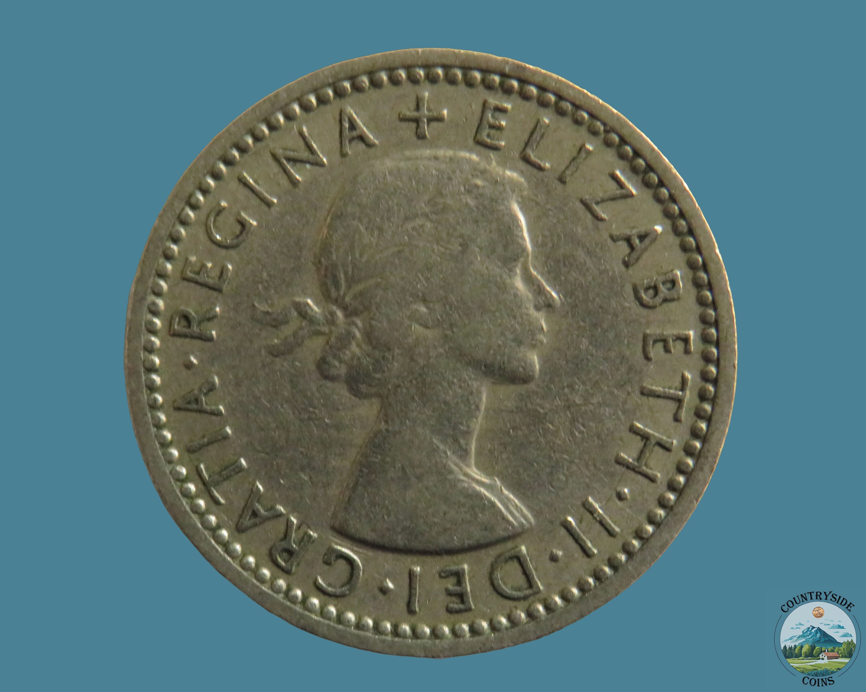 1960 年の 6 ペンス硬貨、エリザベス女王 2 世、幸運の 6 ペンス 素敵 