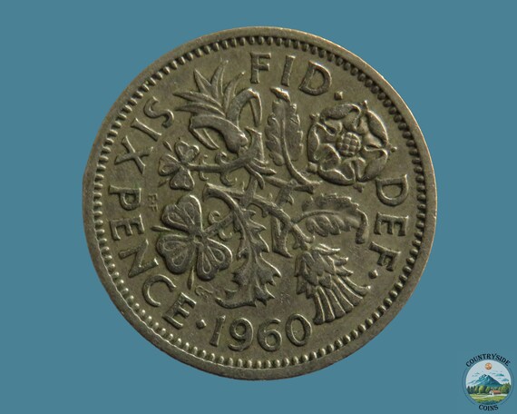 1960 年の 6 ペンス硬貨、エリザベス女王 2 世、幸運の 6 ペンス 素敵 