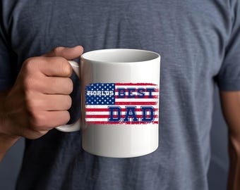 World&#39;s Best Dad Ceramic Mug - Father&#39;s Day Gift for Dad, Brother, Him - Coffee Cup, 11oz, 15oz, Coffee Mug, Ceramic Cup, Gift for Boyfriend