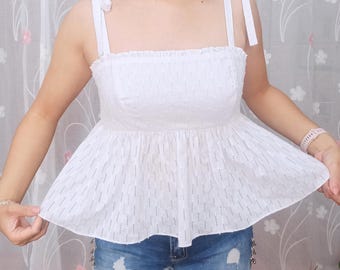 Patrón de costura para mujer. Patrón de top adaptable a vestido. Talle imperio. Top peplum. Top Anabel. Tallas XS - XXL Patrón digital PDF