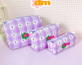 Patrón de costura en PDF para Cosmetiquera y cartuchera, 3 tamaños, con bolsillo interno. Instrucciones en PDF