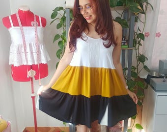 Sewing pattern Tank dress, gathered dress for summer, racer back, tiered dress, ruffled dress. Nayi dress. XS - XXL. Digital pattern PDF