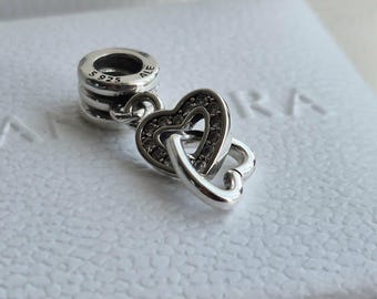 Pandora Love Heart Dangle Charm, Sparkling S925 ALE Bead