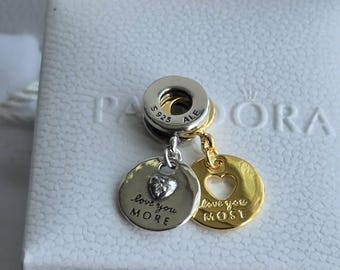 Pandora Two Tone Love You More Dangle Charm S925 ALE
