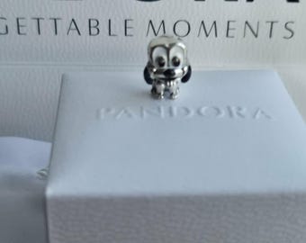 Pandora Puppy Dog Charm, Silver Enamel Dog Bracelet Bead